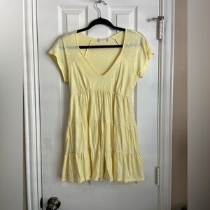 Solid yellow short sleeve dress